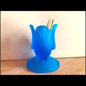 Vintage 3 piece Westmoreland Glass Co. satin glass - cobalt blue.